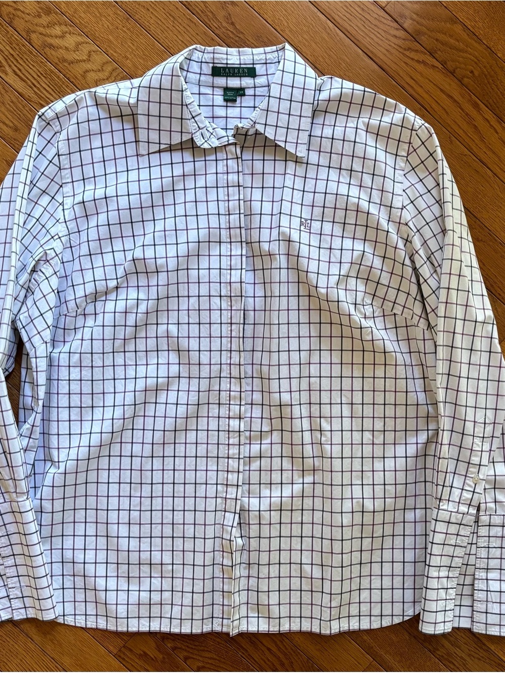 Lauren Ralph Lauren 2X Windowpane Button Down Shirt